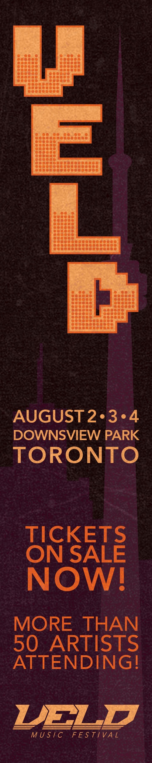 A very vertically designed ad for VELD Music Festival meant to go in website margins.